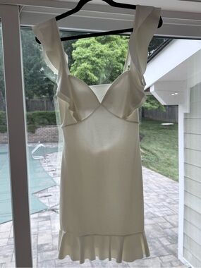 Blue Blush Ivory Ruffle Strap Slip Dress
